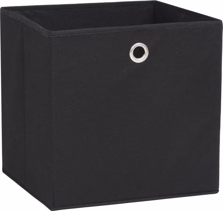 Contenitori 4 pz in Tessuto non Tessuto 28x28x28 cm Nero