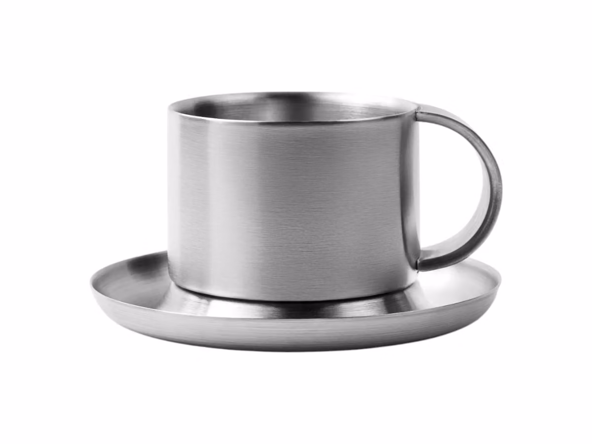 Arlo 03 Tazzina da Caffè con Piattino - Spazzolato