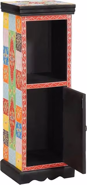 Comò moderno vidaXL in legno di mango massello multicolore L/P/H: 30 x 30 x 90 cm
