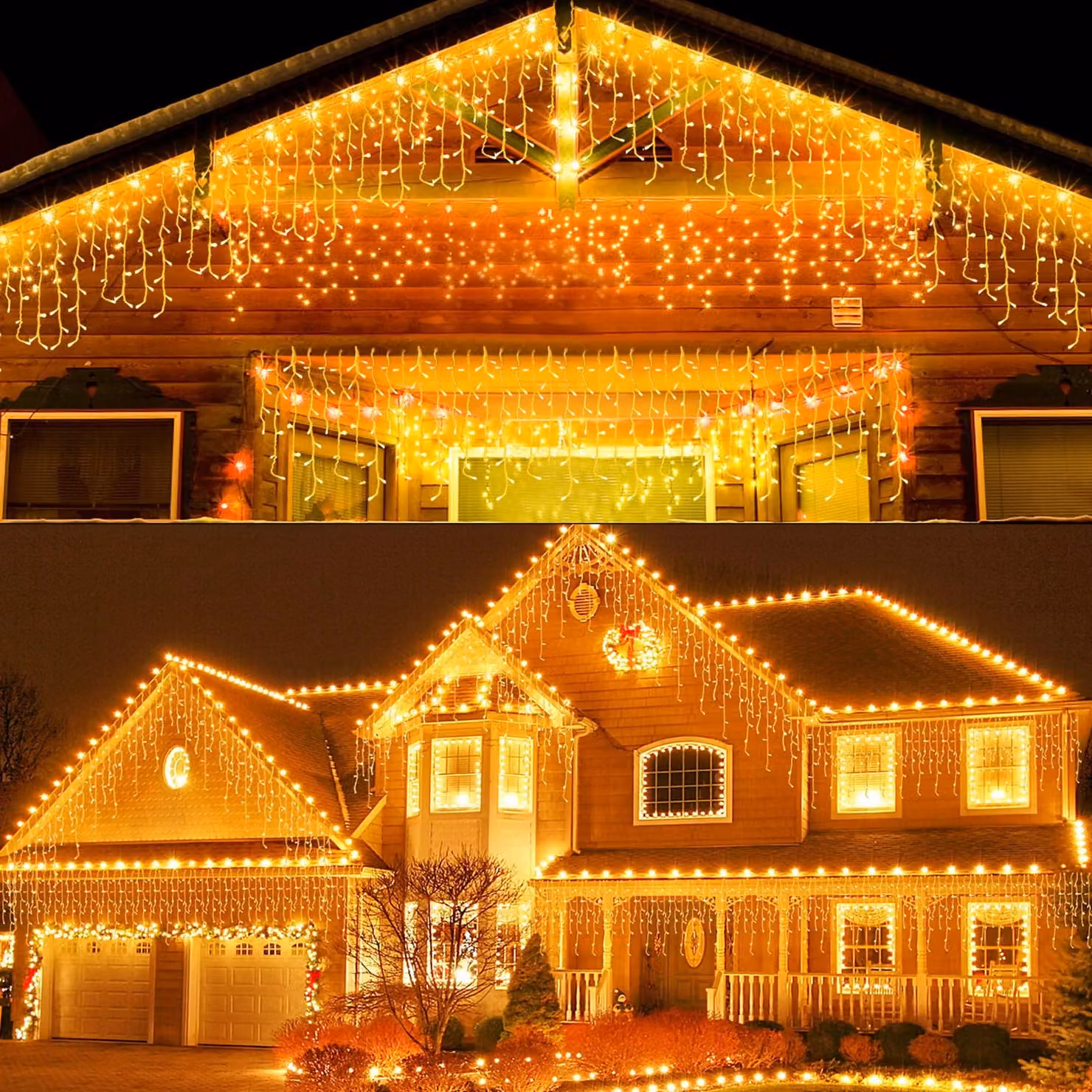 Tenda luminosa da 15 metri, 600 LED, luce calda, grado di protezione IP44, 8 modalità + timer