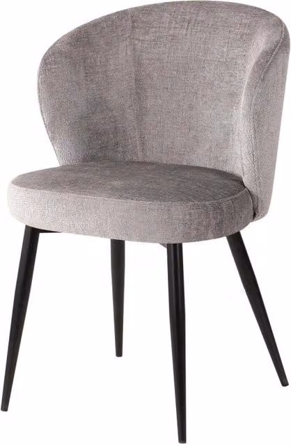 Set di 2 Poltroncine Evelyn 58x48x80,5cm In Tessuto Grigio