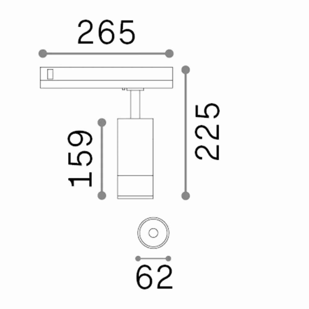 Proiettore Cilindrico Eos IDEAL LUX Nero in Alluminio e Plastica con LED da 15W 3000K Dimmerabile per Binario – 2
