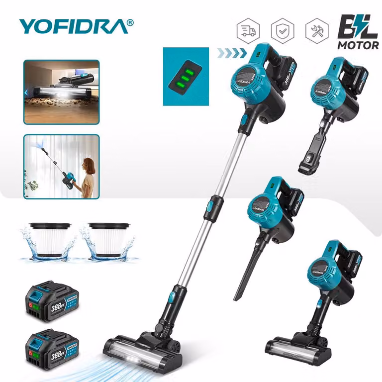 Aspirapolvere elettrico, set con 2 batterie - Potenza di aspirazione: 27-30 kPa