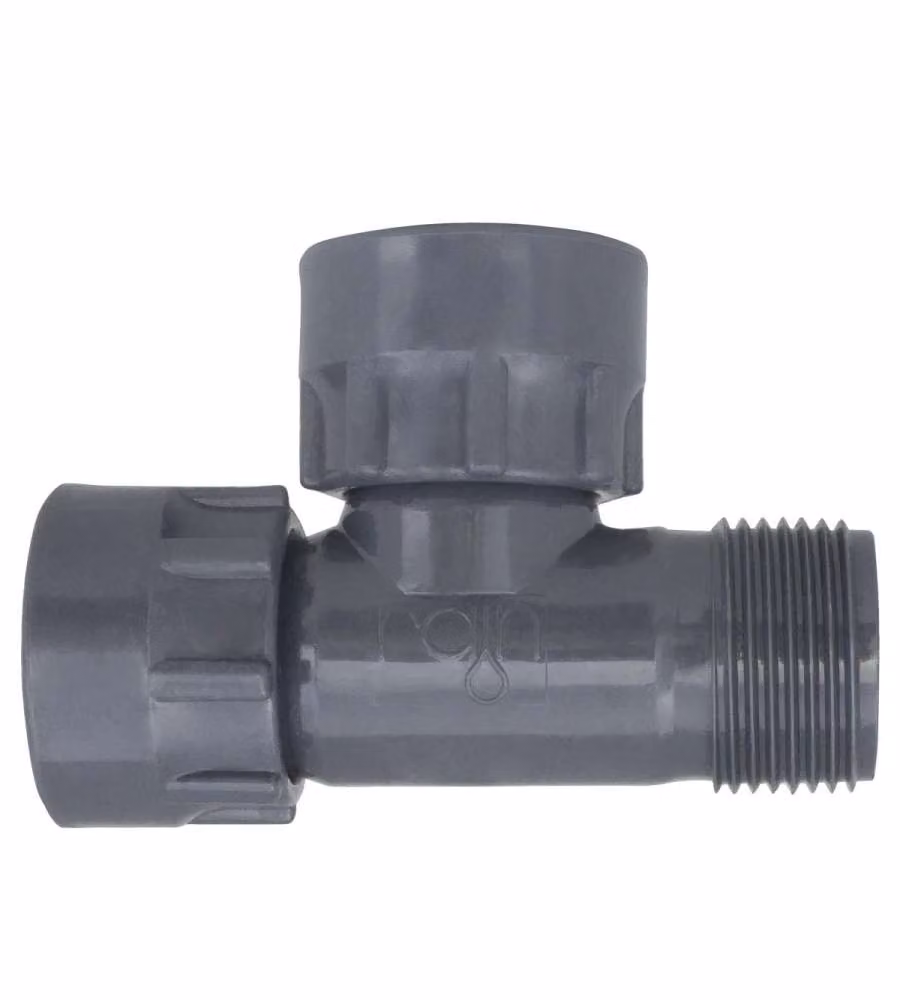 Raccordo PVC Tee 1"Fx1"Fx1"M con Ghiera