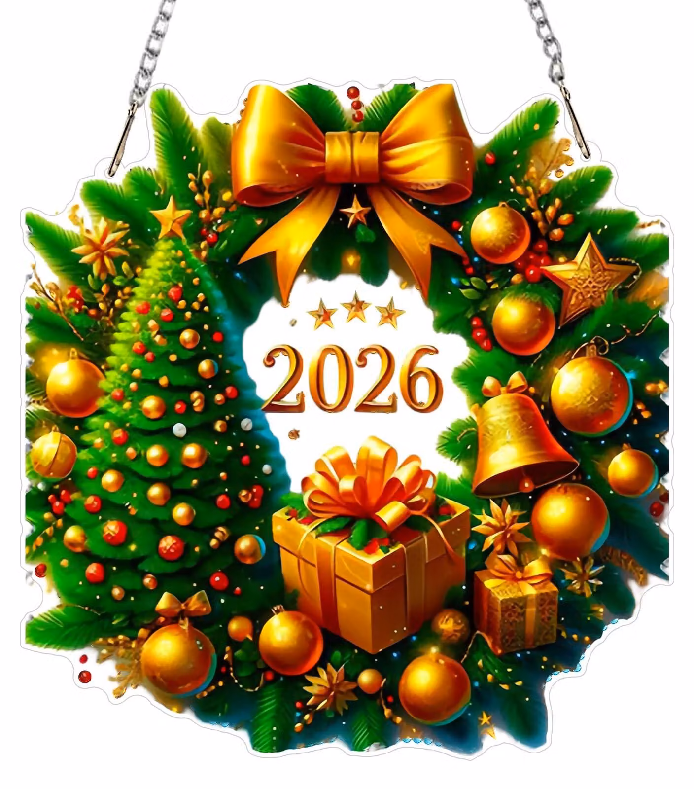 Gancio decorativo per albero di Natale, tecnica del diamond painting