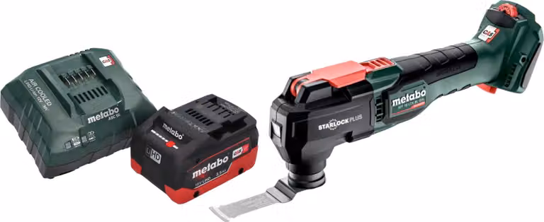 Metabo MT 18 LTX BL QSL Multitool a batteria 18 V Brushless Starlock Plus + 1x batteria LiHD 5,5 Ah + caricabatteria