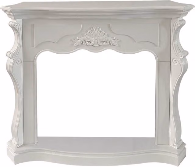 Parigi - Cornice per Camino 123x100x39 cm Rivestimento Decorativo in Legno MDF Bianco