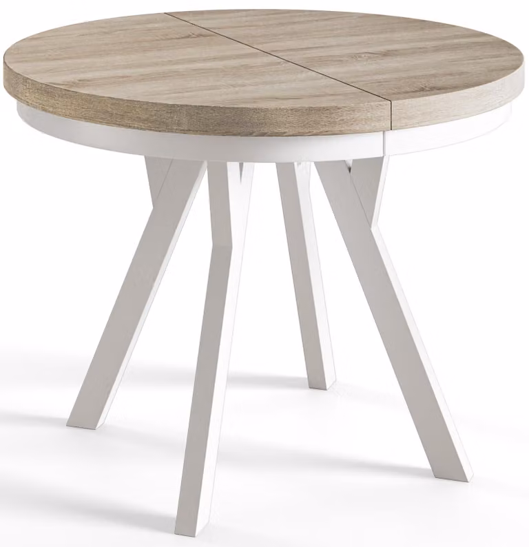 Alpi Moebel, Tavolo da Pranzo Evo, Tavolo per Mangiare Allungabile, Diametro da 90 - 190 cm, Sonoma