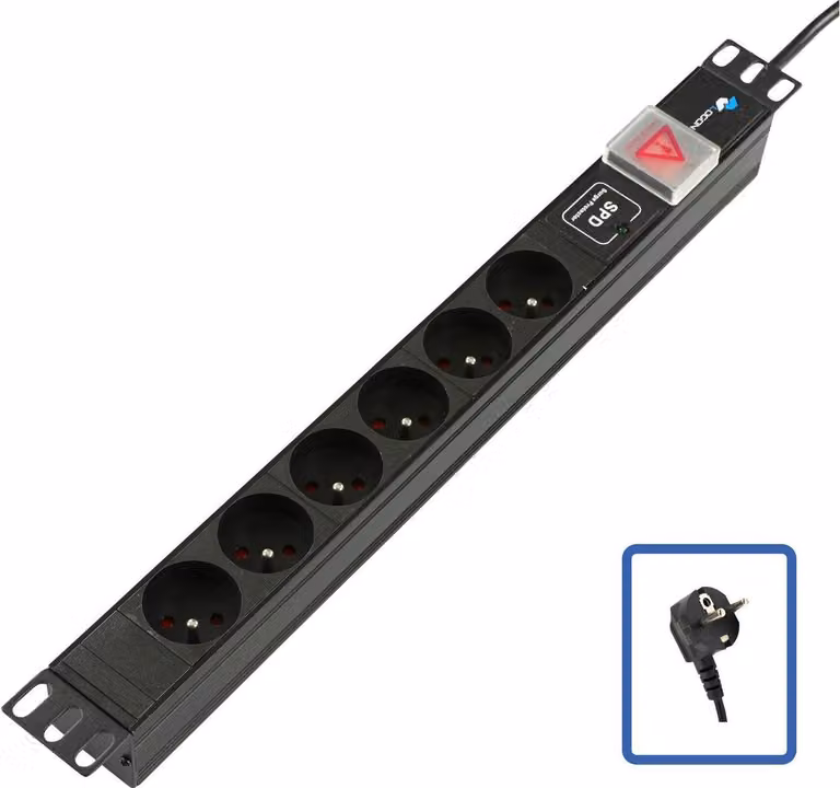Lanview POWER STRIP 19" - 6 WAYS - 1U (TUPS047)