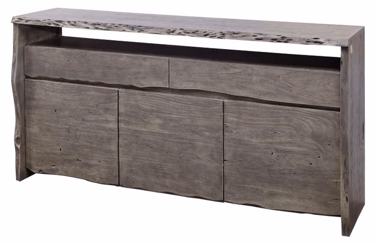 MASSIVMOEBEL24 | credenza in legno di Acacia 191x45x96 grigio scuro laccato PURE ACACIA #402
