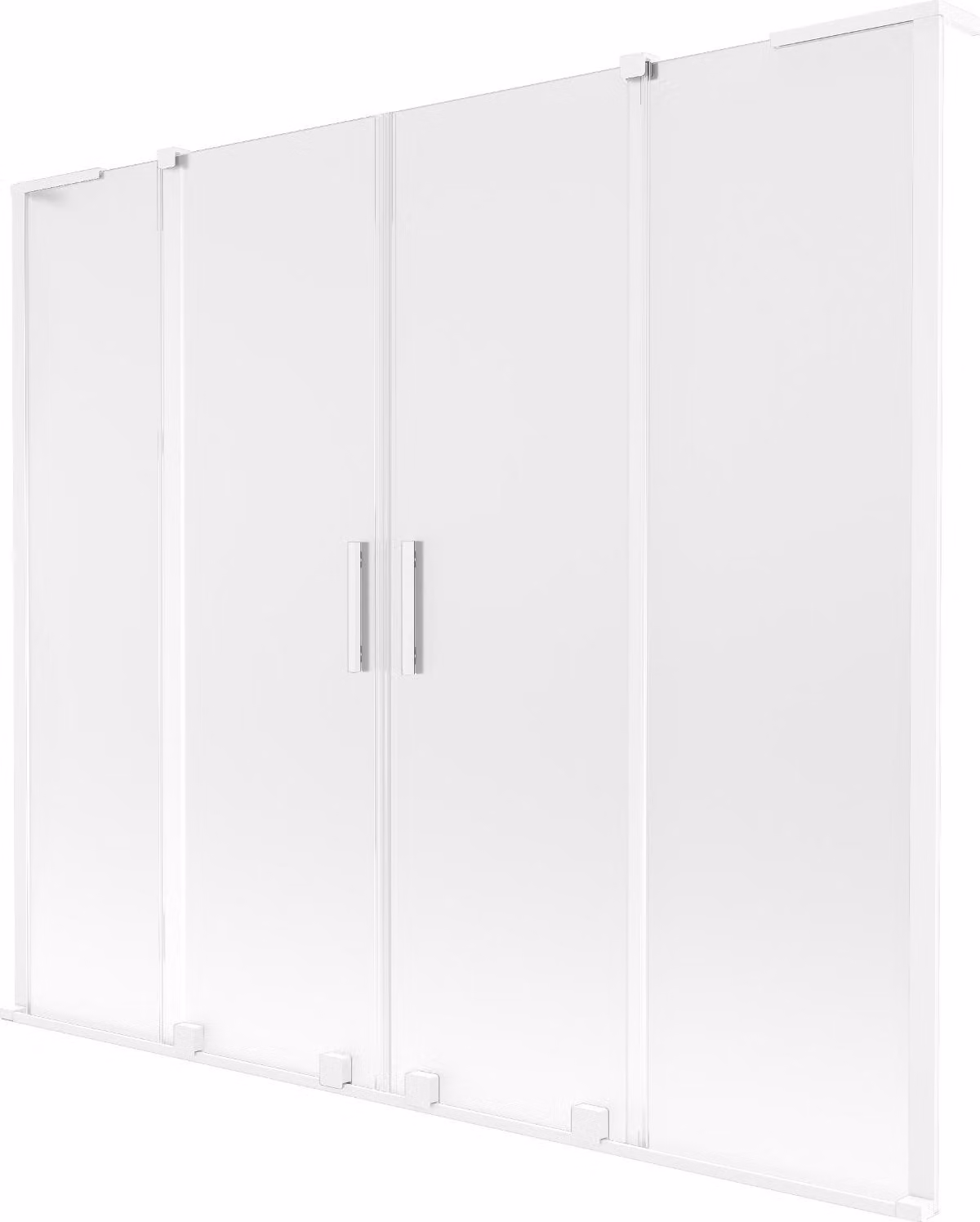 Mexen Velar L Duo paratia per vasca da bagno a 2 ante scorrevoli 200 x 150 cm, smerigliato, bianco - 896-200-003-32-20