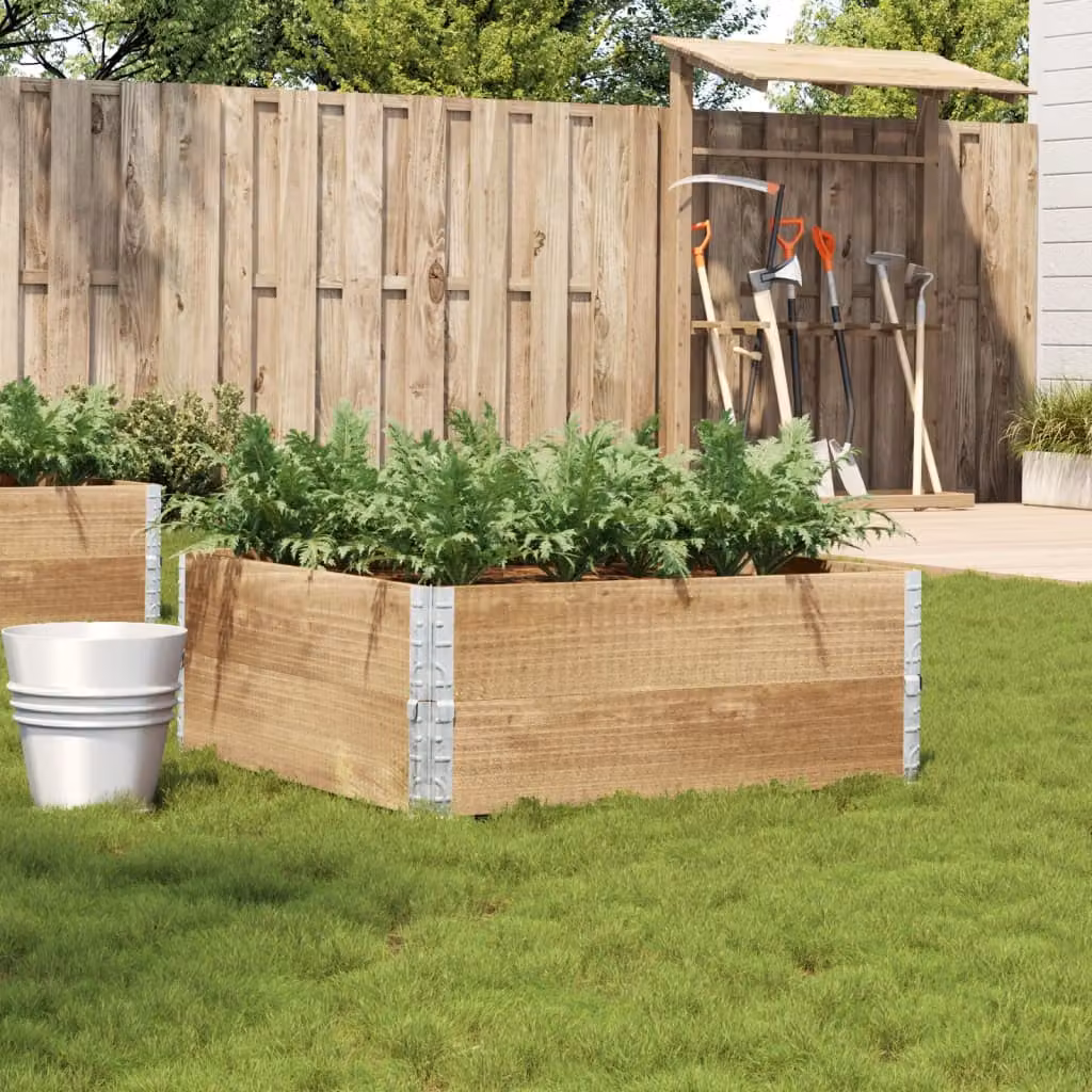 vidaXL Fioriera rialzata in legno e metallo marrone per giardino ornamentale o orto
