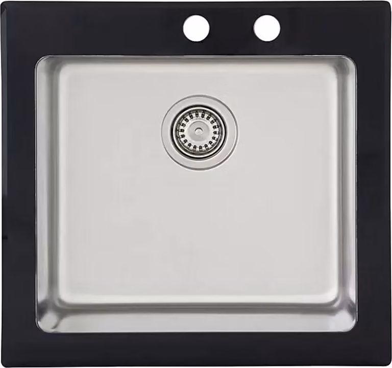 Lavello a incasso New York, acciaio inox, nero, 53 x 55 cm
