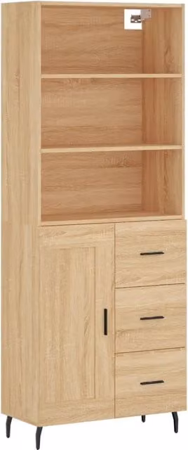Credenza | Madia | Buffet da pranzo | Armadio da pranzo Rovere Sonoma 69,5x34x180 cm in Legno Multistrato
