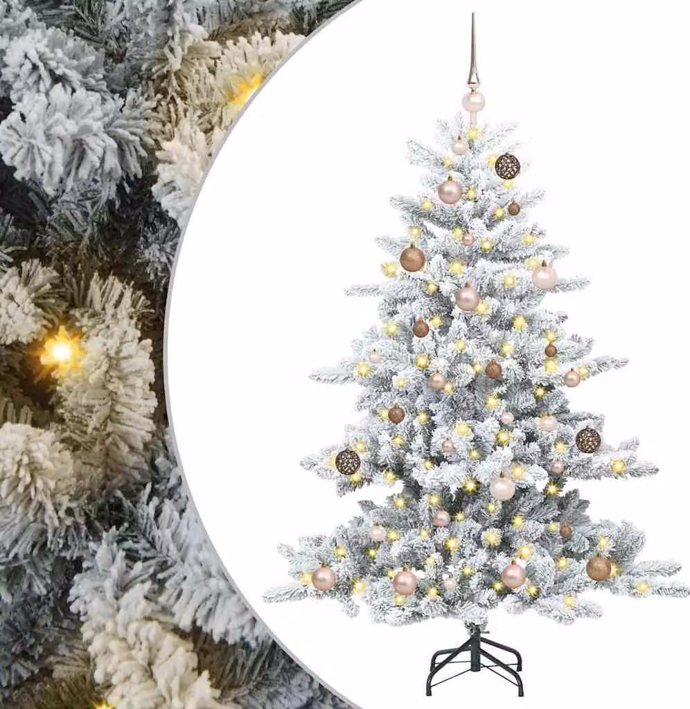 Albero di Natale Artificiale con Rami Pieghevoli Bianco 150 cm