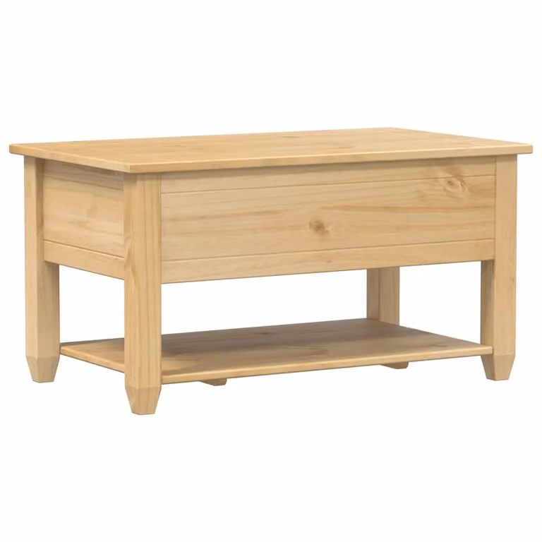 Tavolino con Cassetti 85x50x45 cm Legno Massello di Pino