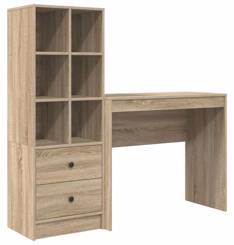Scrivania con cassetto con lo scaffale 2 pcs Rovere Sonoma