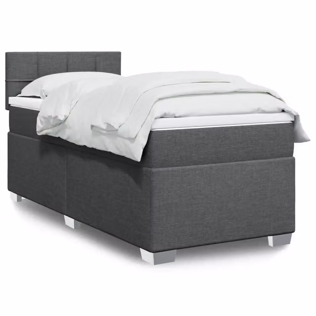 Giroletto a Molle con Materasso Grigio Scuro 80x200 cm Tessuto 3285716
