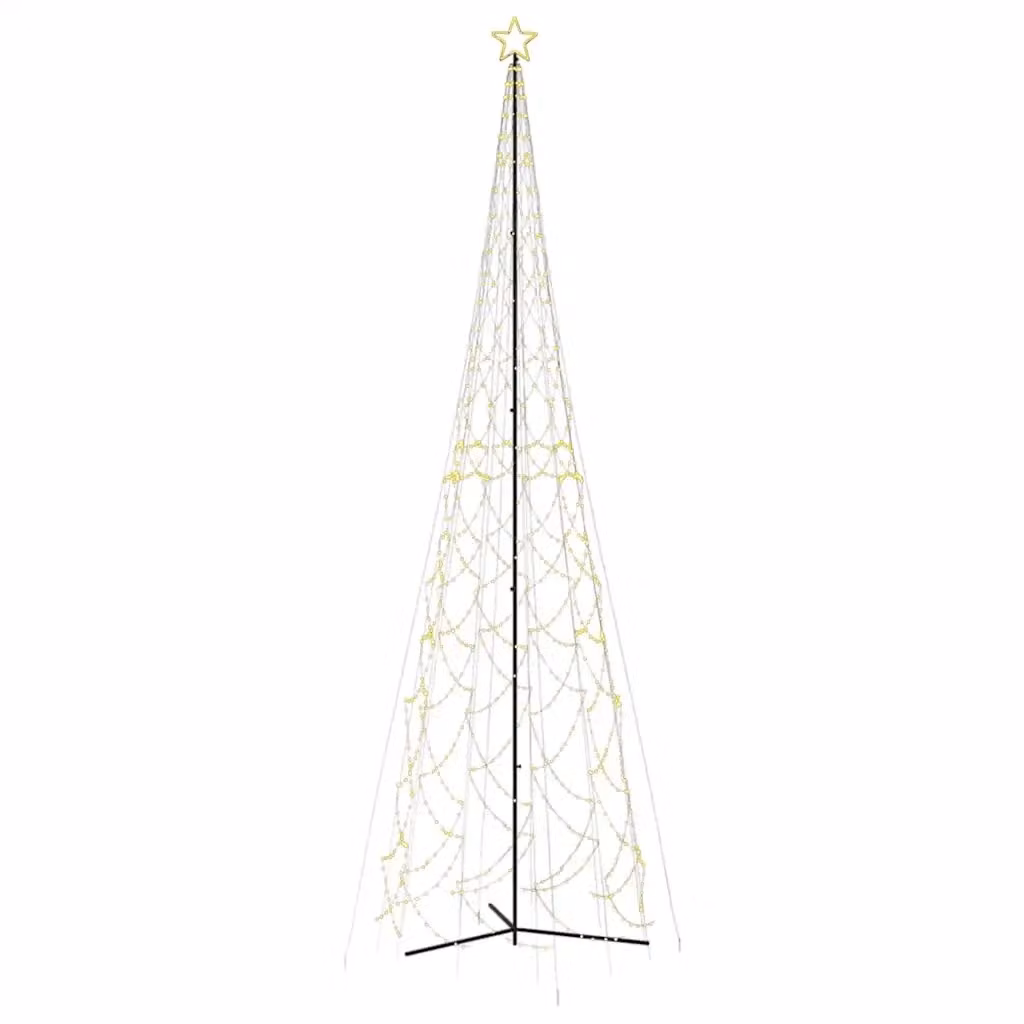 Albero di Natale a cono vidaXL con 3000 LED luce bianca calda, H: 230 cm, L/P: 80 cm – 2
