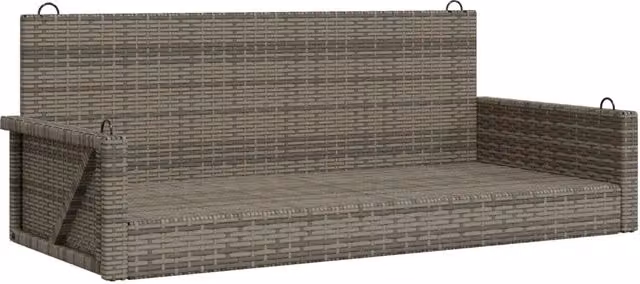 Panchina dondolo da giardino in polyrattan grigio con struttura in metallo L/P/H: 119 x 56 x 48 cm – 1