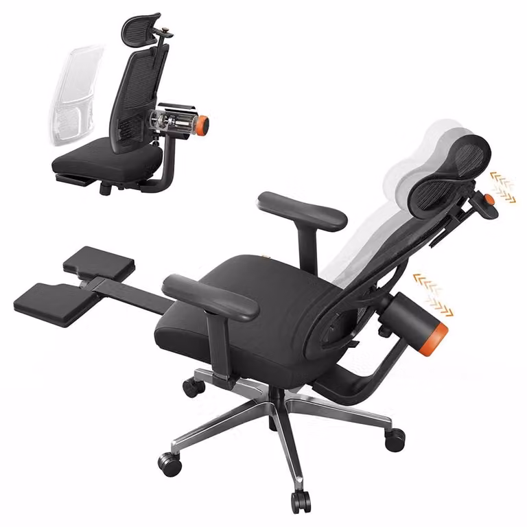 Sedia ergonomica, supporto adattivo, maggiore comfort, colore nero