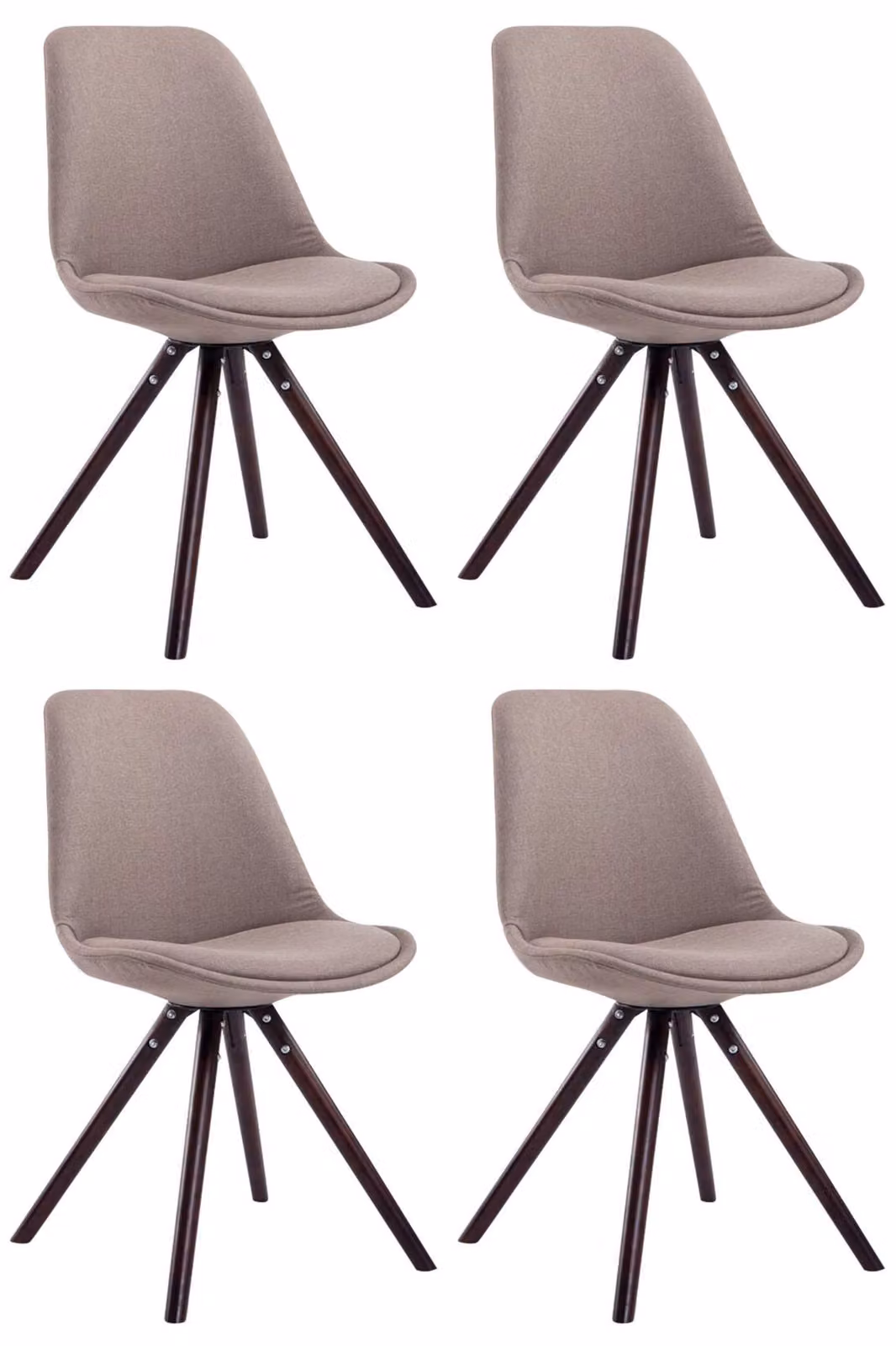 set di 4 sedie visitatore rotonde in tessuto Toulouse