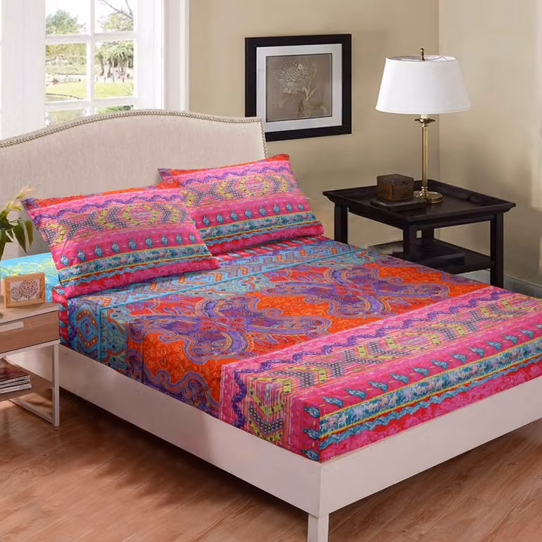 Set di copripiumini bohémien, matrimoniale extra-large, 3 pezzi