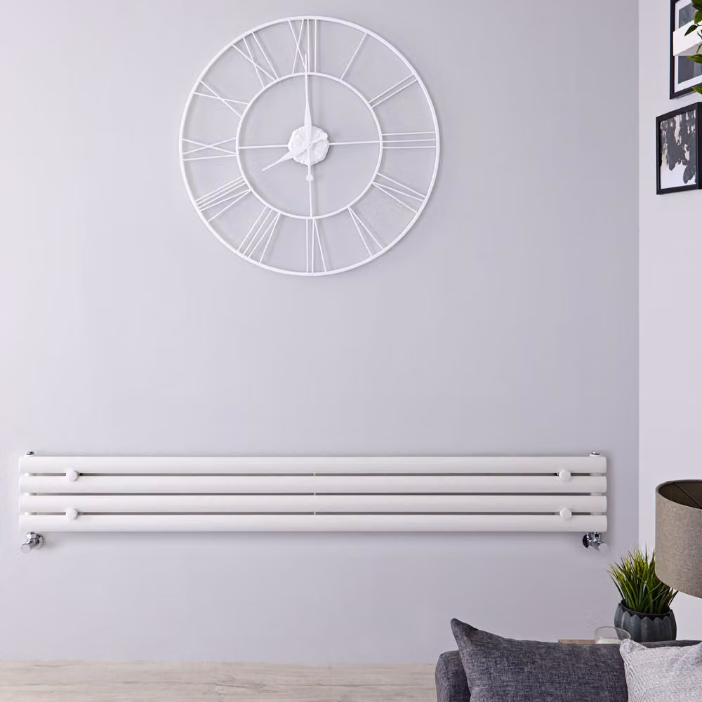 Radiatore di Design Orizzontale - Pannello Singolo - 236mm x 1780mm - Bianco - Revive