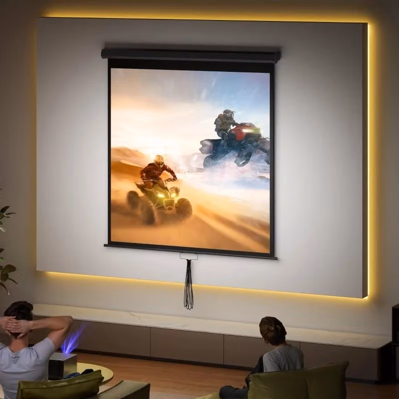 Schermo per proiettore HD 4K con formato 1:1 per home cinema e ufficio, colore bianco, L 152 x L 152 cm (85 pollici) – 2
