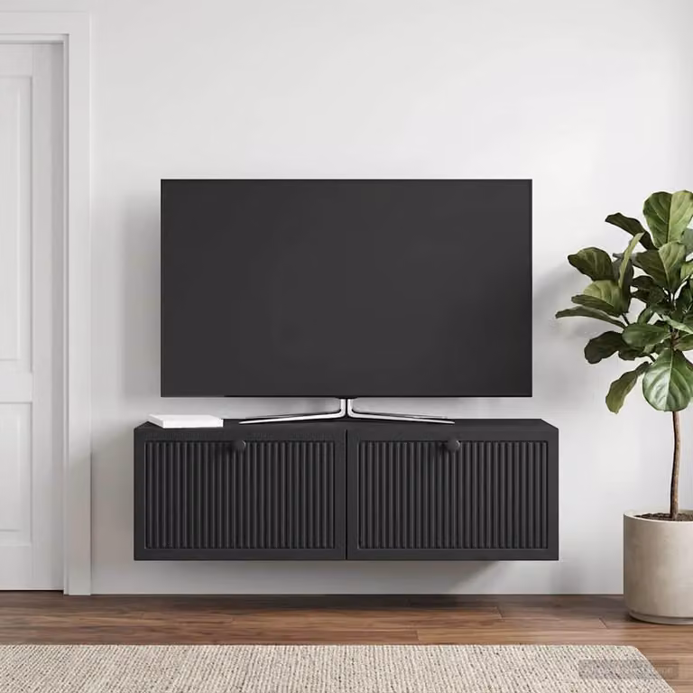 vidaXL Mobile Porta TV da Muro Moderno Nero L/P/H: 98 x 31 x 30 cm