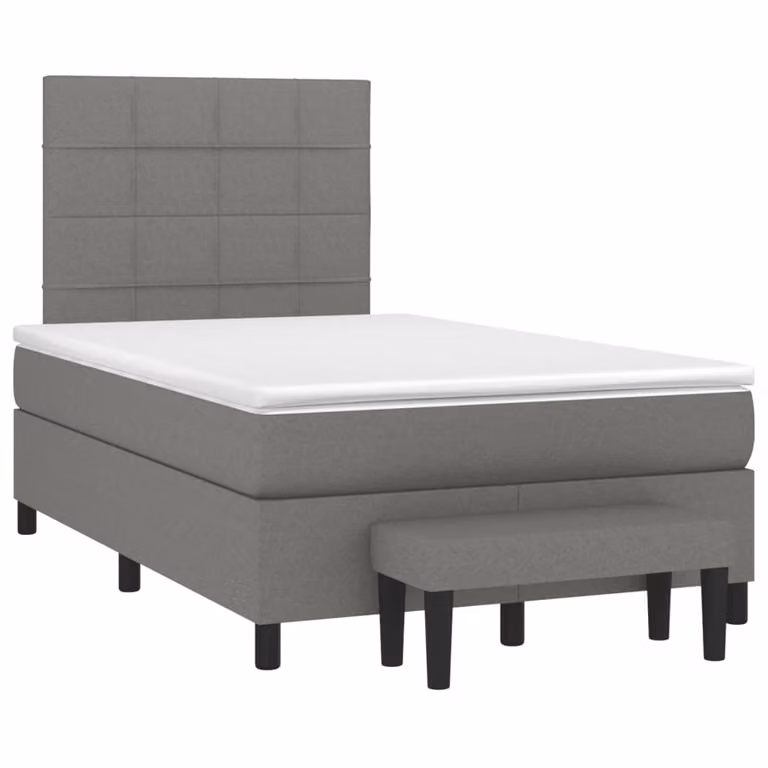 Maison Exclusive - Letto boxspring con materasso grigio scuro 120x190 cm Tessuto