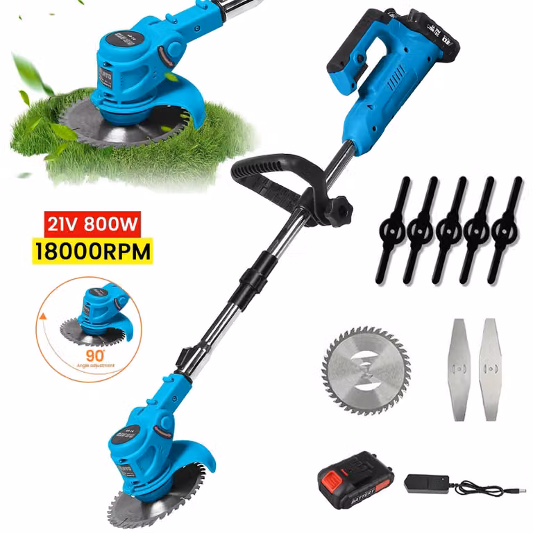 Tagliasiepi a batteria - Tagliabordi manuale - Altezza regolabile - 18.000 giri al minuto - 2 batterie