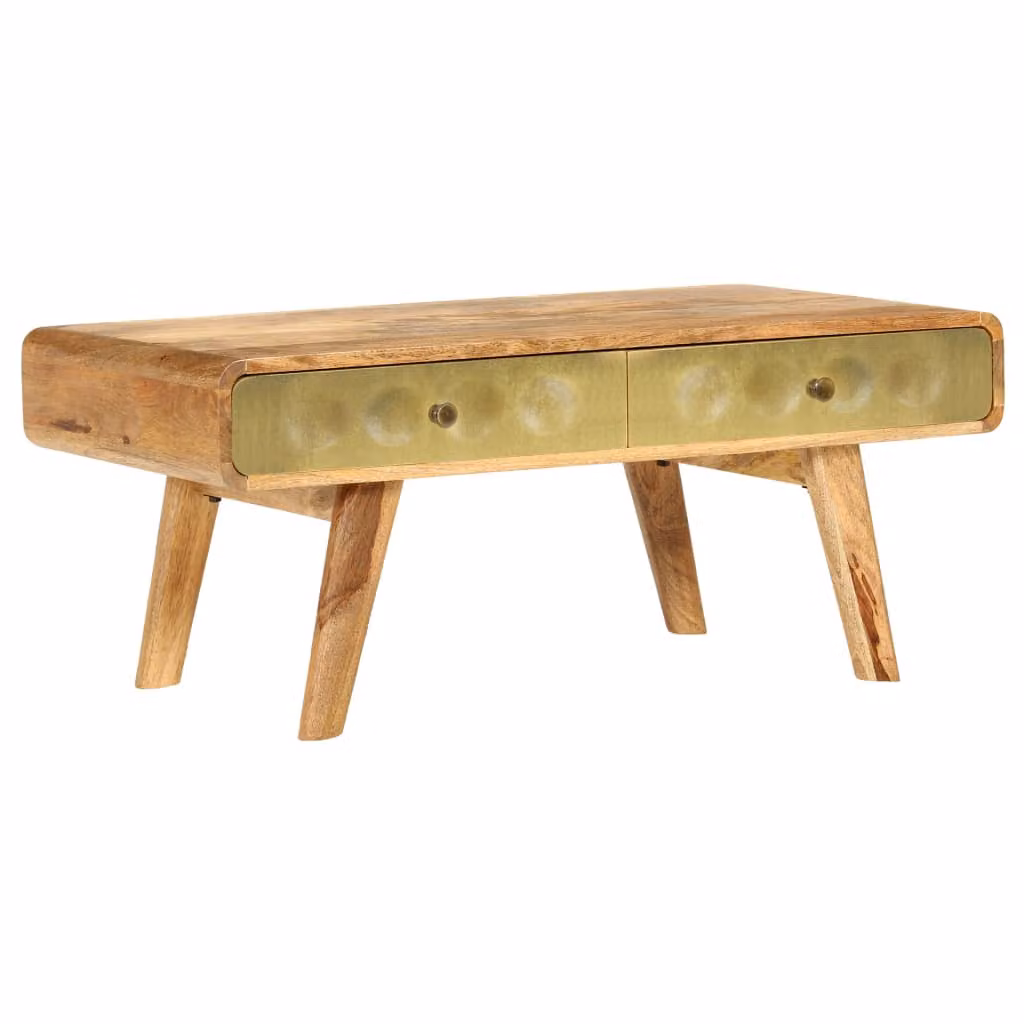 vidaXL Tavolino in legno massiccio di mango 90x50x40 cm