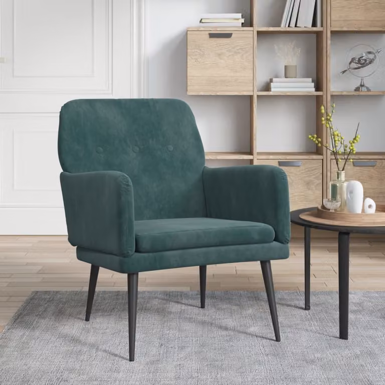 The Living Store poltrona verde scuro 62x79x79 cm in velluto