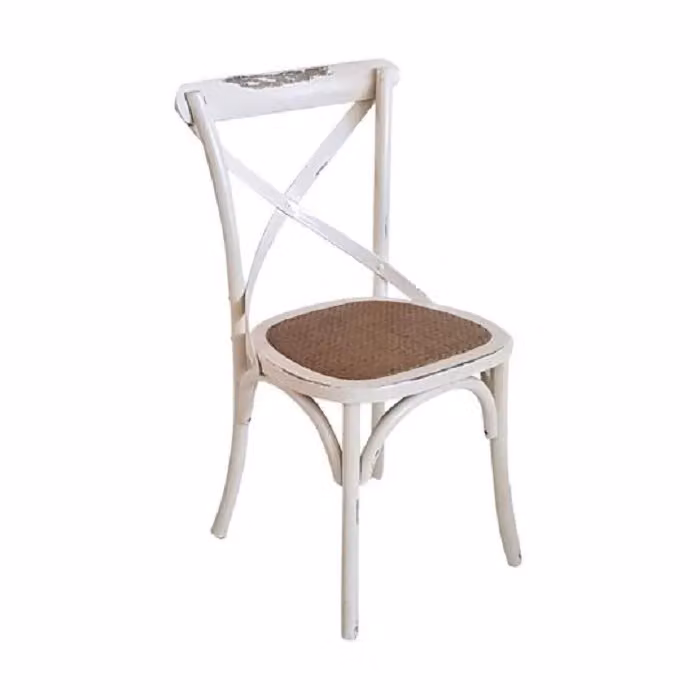 Sedia CHIANTI in legno effetto anticato colore bianco