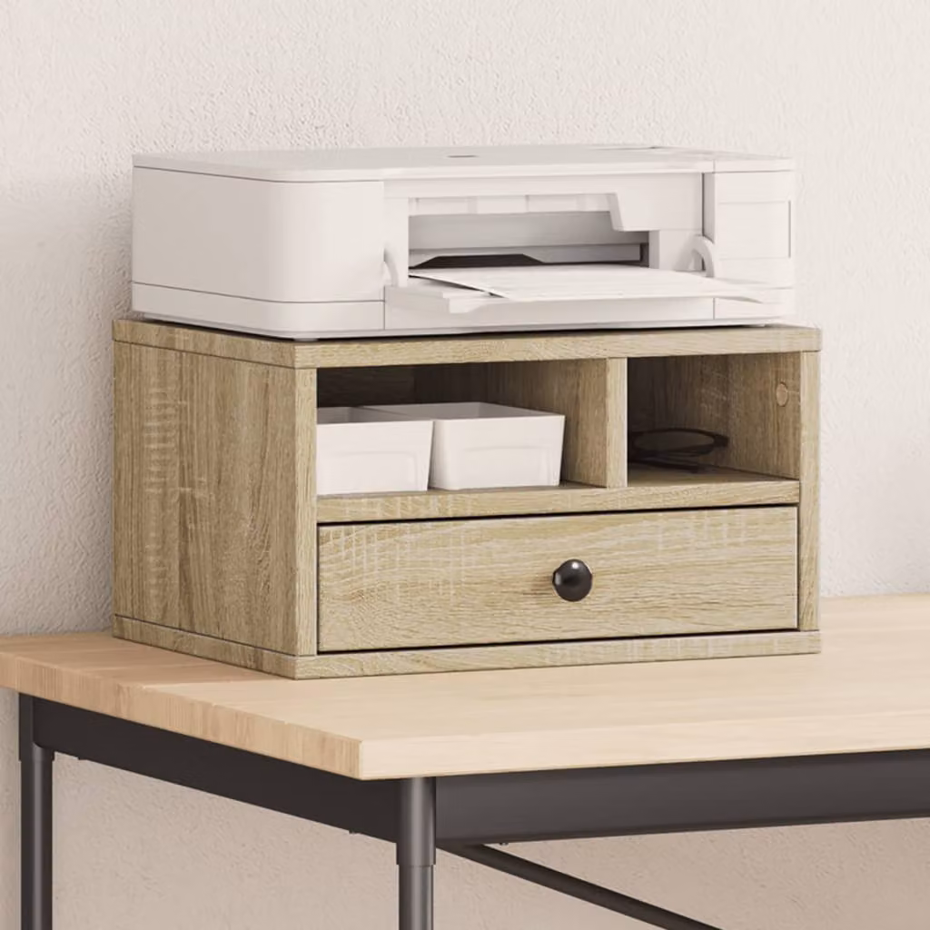 Supporto Stampante vidaXL in Legno Multistrato e MDF, Colore Marrone, L 40 cm x P 32 cm x H 22,5 cm