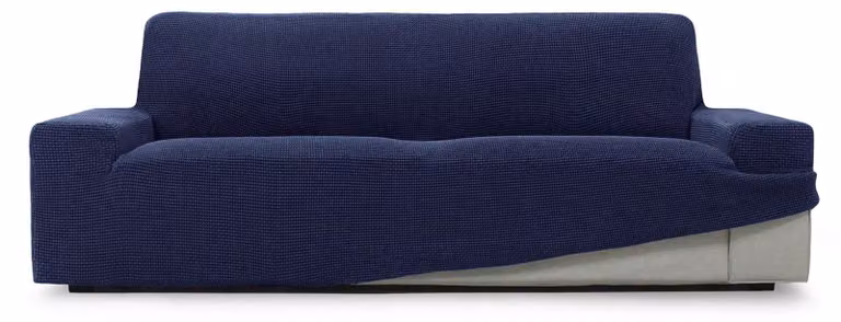 Copertura elastica per divano a tre posti, lunghezza 180-230 cm, colore blu navy