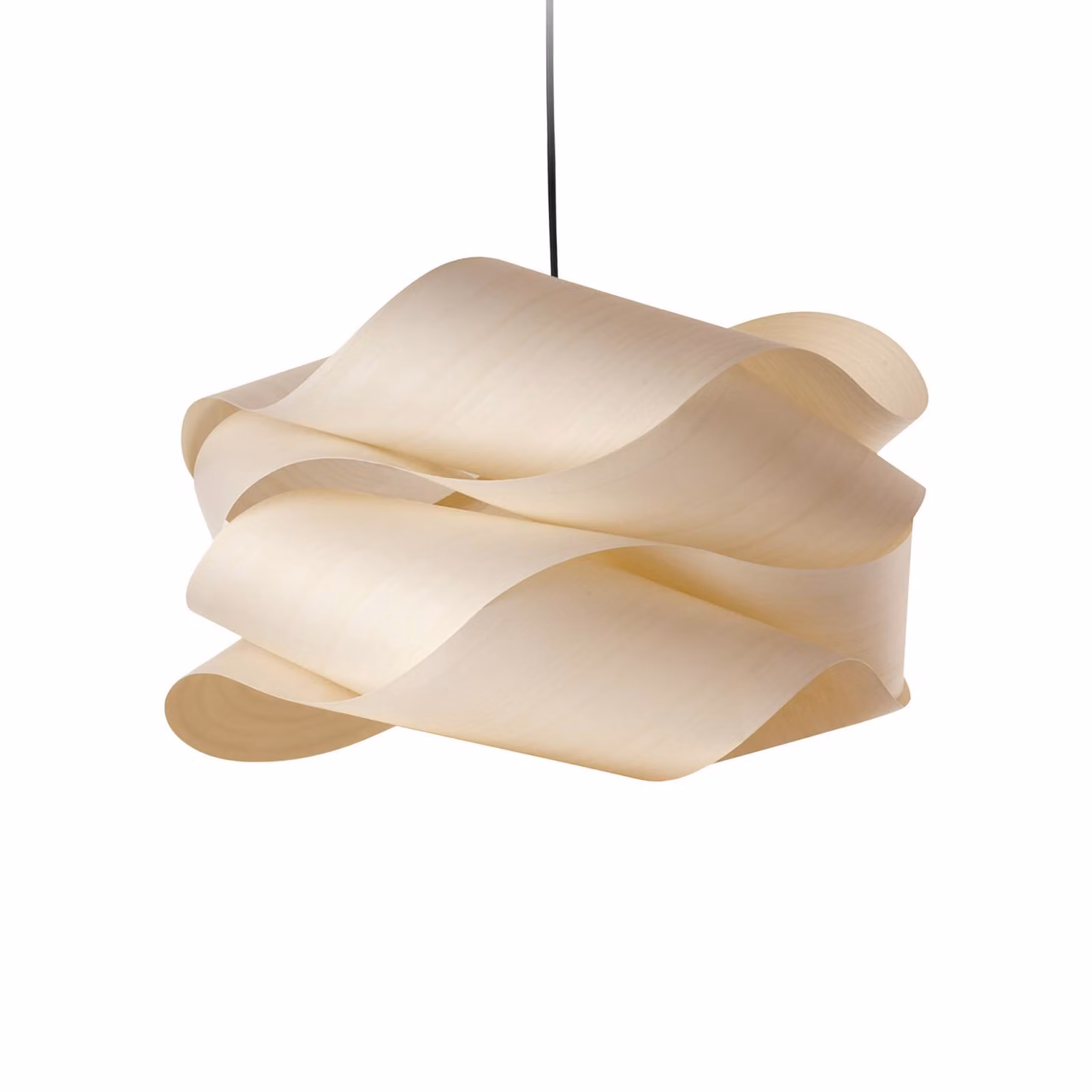 LZF LAMPS Lampada a sospensione Link, dimmerabile, Crema / Ambra, Soggiorno / Sala da pranzo, Legno, Design, Lampada a sospensione