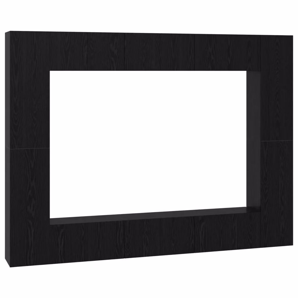 Set di 10 mobili TV moderni vidaXL in legno ingegnerizzato e MDF, colore Rovere Nero opaco, L/P/H: 30,5 x 30 x 90 cm – 2
