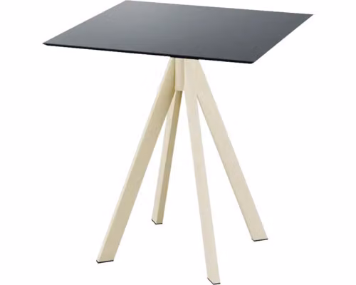 Infinity - Tavolo da giardino, struttura color sabbia + piano in HPL nero, 70x70 cm, 1 pezzo