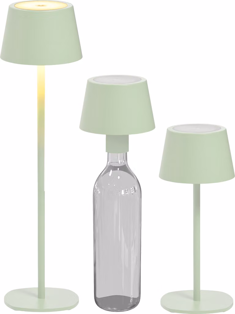 Lampada da tavolo a LED lampada a bottiglia 3in1 altezza massima 45 cm luce bianca calda (3000K) luce verde