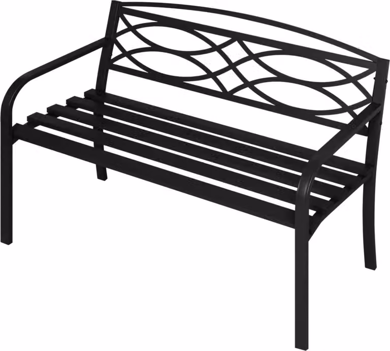 Panca Tuin 3 posti - Per terrazza - Resistente alle intemperie - Con braccioli e schienale - Acciaio - Nero
