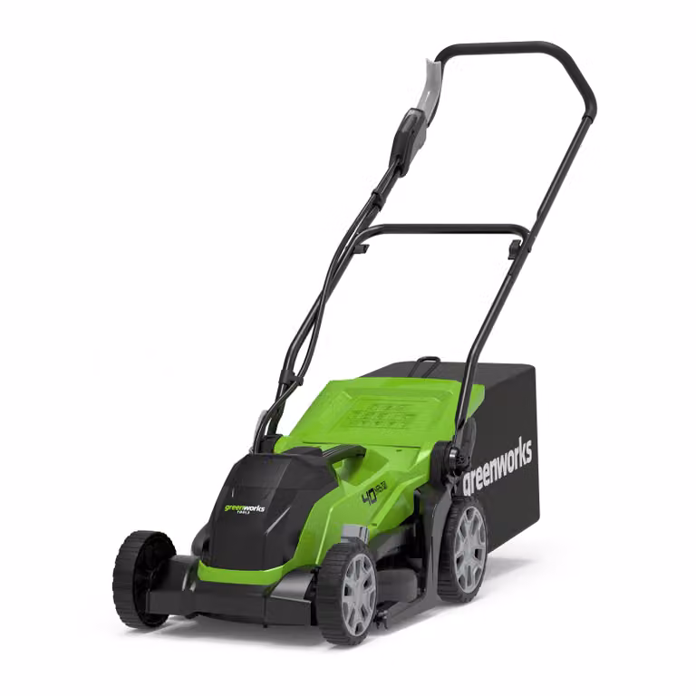 Rasaerba Greenworks 40V Verde con Kit Mulching e Sacco di Raccolta - Senza batteria