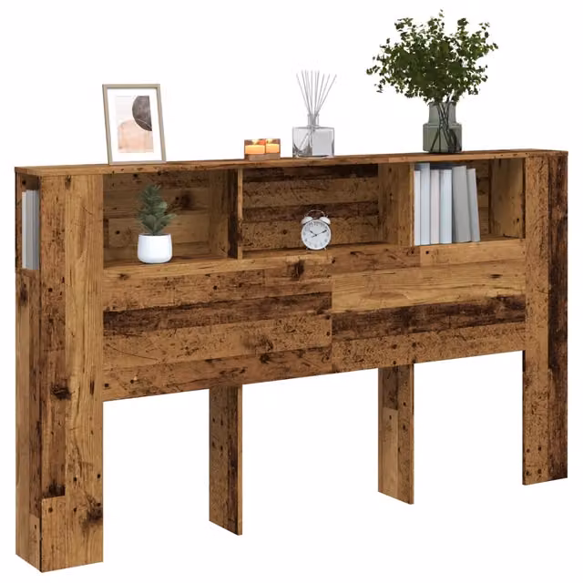 Testiera contenitore Design Mania in legno antico marrone con ripiano integrato L: 180 cm, P: 18,5 cm, H: 102,5 cm