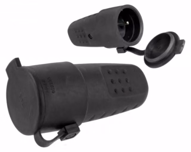 Scatola di derivazione in gomma portatile, con/senza presa da 16A 250V, grado di protezione IP44, modello LUX, diametro 3157L