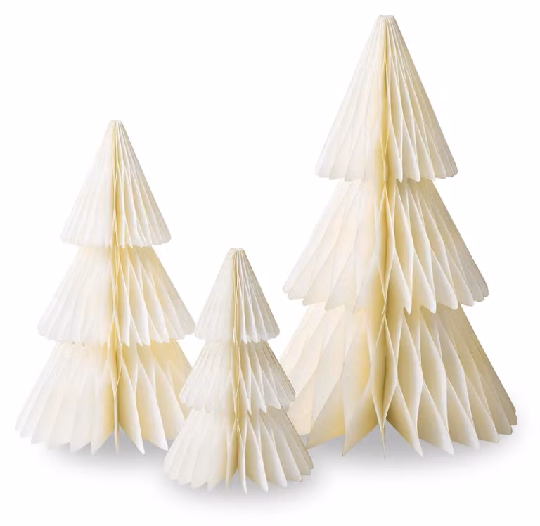 Omgoods - Set di 3 alberi di Natale a nido d'ape pieghevoli, per una decorazione suggestiva