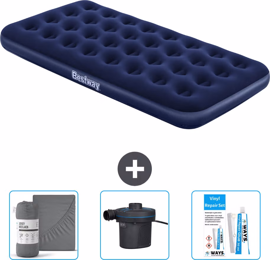 Materasso gonfiabile Bestway - 1 persona - 99 x 188 x 22 cm - Blu - Accessori inclusi