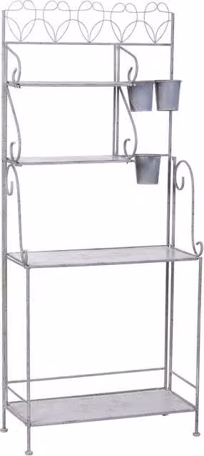 Espositore in metallo WANDERLUST DECO con 4 ripiani grigio opaco L: 77 cm, P: 36 cm, H: 180 cm
