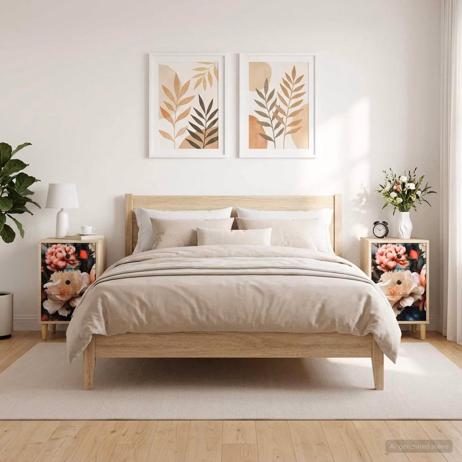 Set di 2 Armadi da Notte vidaXL BORNE in Rovere Sonoma, L/P/H: 36 x 33 x 60 cm
