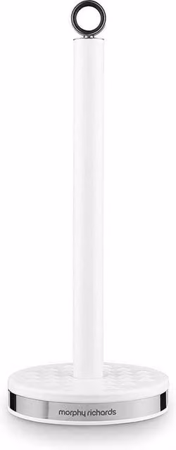 Portarotolo per carta da cucina Morphy Richards bianco in acciaio inossidabile con base antiscivolo e design freestanding
